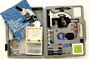 Microscope Kit with Slides, Pipettes, petri dishes, and book
