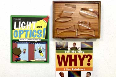 Optics Kit with two books prism and lens