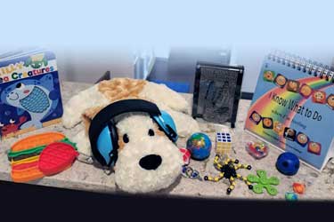 Sensory Kit with PinArt 3D Sculpture, Noise Reduction Earmuffs, Fidget Toys